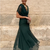 Elegáns, V-nyakú, fantázia partymaxi ruha