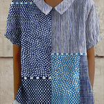 Franciska | Patchwork mintás blúz