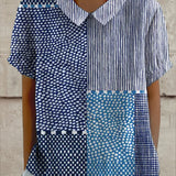 Franciska | Patchwork mintás blúz