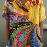Aranka | Patchwork blúz napsugár mintával