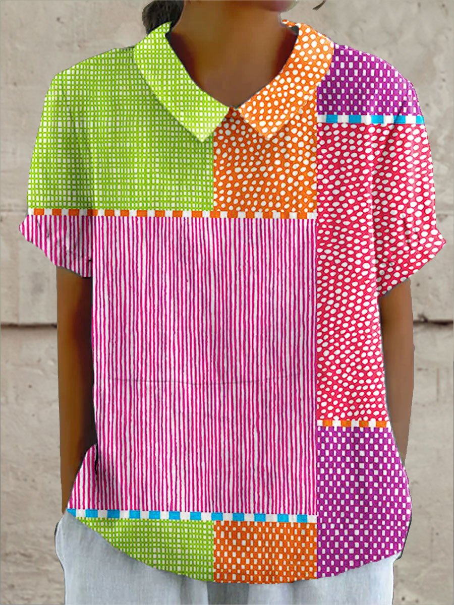 Etelka | Színes patchwork blúz
