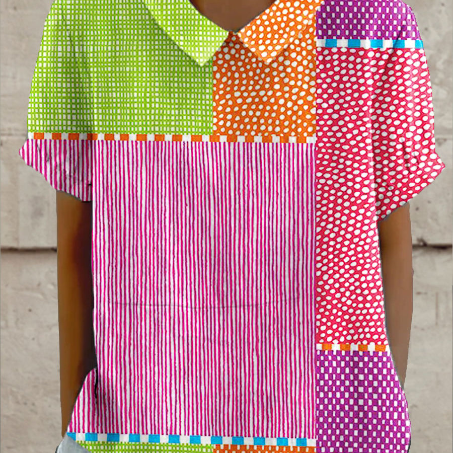Etelka | Színes patchwork blúz