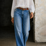 Madie | Retro magas derekú farmernadrág