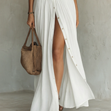 Sarolta – len maxi ruha rever gallérral