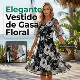 Elisa - Elegáns virágmintás sifonruha