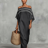 Magdolna – minimalista len maxi ruha