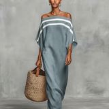 Magdolna – minimalista len maxi ruha