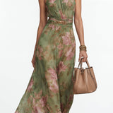 Livia™| Vestido maxi halter floral elegante