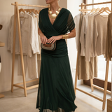 Elegáns, V-nyakú, fantázia partymaxi ruha