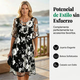 Elisa - Elegáns virágmintás sifonruha