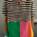 Bernadett | Élénk csíkos colour-block blúz