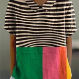 Bernadett | Élénk csíkos colour-block blúz