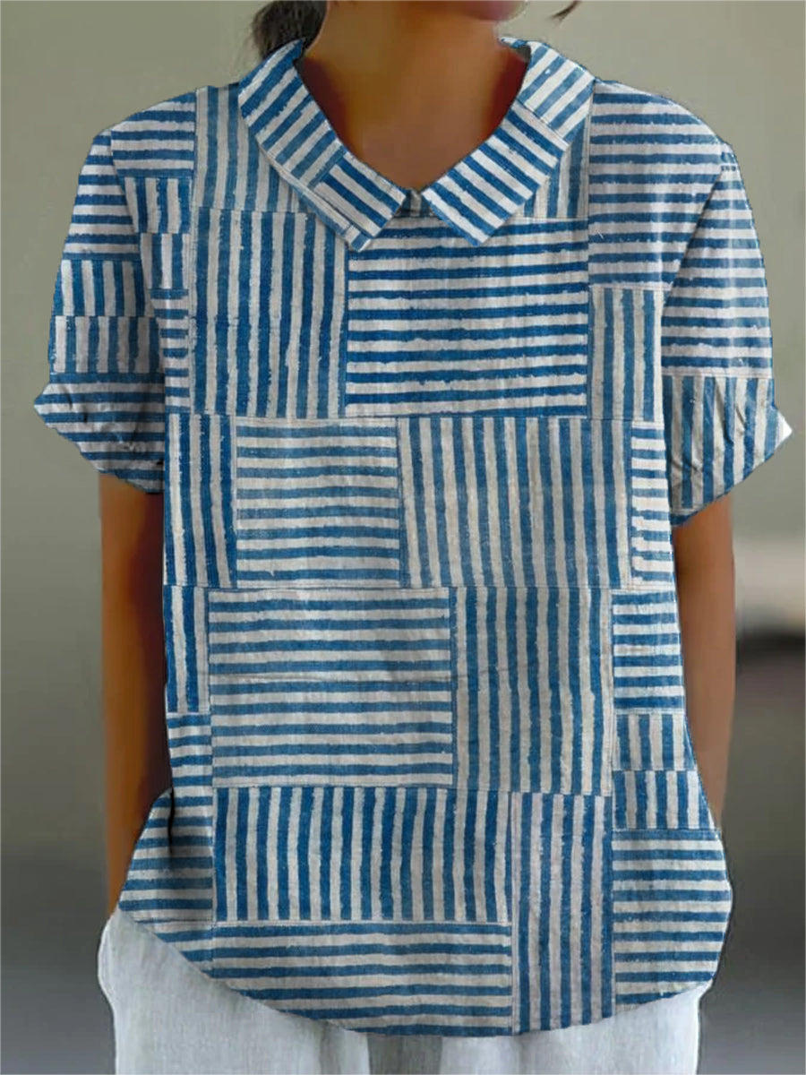 Rebeka | Csíkos patchwork blúz