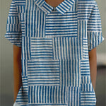 Rebeka | Csíkos patchwork blúz