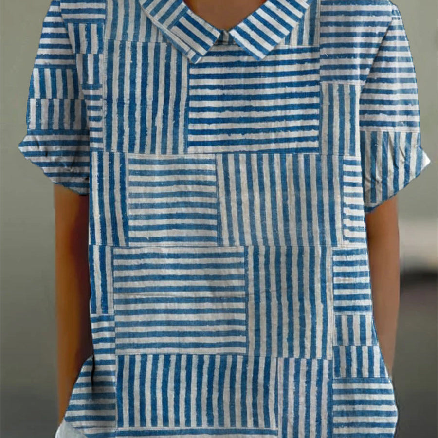 Rebeka | Csíkos patchwork blúz