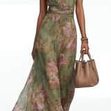 Livia™| Vestido maxi halter floral elegante