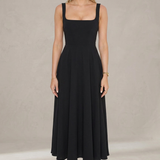 Grace | Vestido midi fluido con escote cuadrado