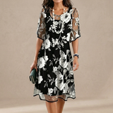 Elisa - Elegáns virágmintás sifonruha
