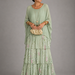 Júlia – elegáns lenge maxi ruha – Fehéreszöld