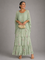 Júlia – elegáns lenge maxi ruha – Fehéreszöld