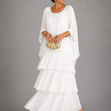 Júlia – elegáns lenge maxi ruha – Fehér