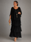 Júlia – elegáns lenge maxi ruha – Fekete