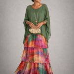 Júlia – elegáns lenge maxi ruha – Mintás