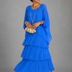 Júlia – elegáns lenge maxi ruha – Kék