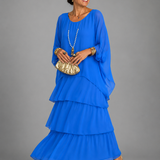 Júlia – elegáns lenge maxi ruha – Kék