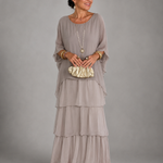 Júlia – elegáns lenge maxi ruha – Szürke