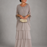 Júlia – elegáns lenge maxi ruha – Szürke