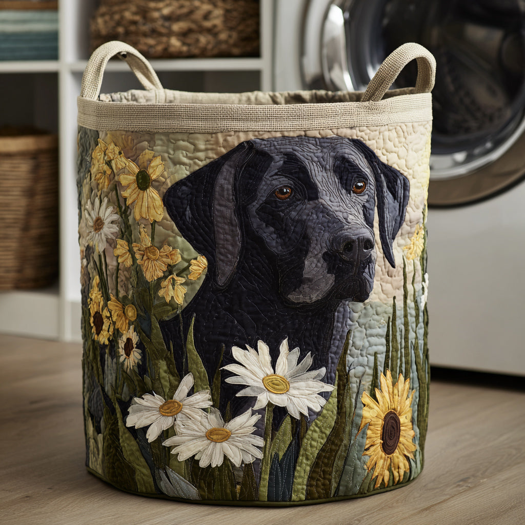 Steppelt szennyeskosár – Labrador és virágok
